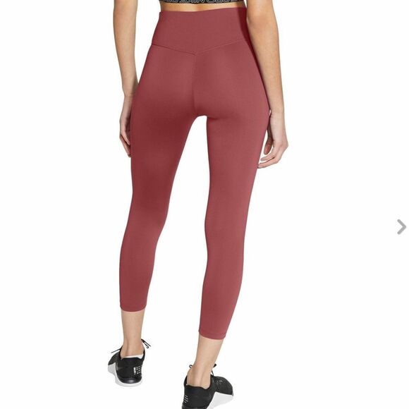 NIKE Women’s Leggings Tight Crop Mid Rise Performance Canyon Rust 1X NEW - Picture 2 of 4